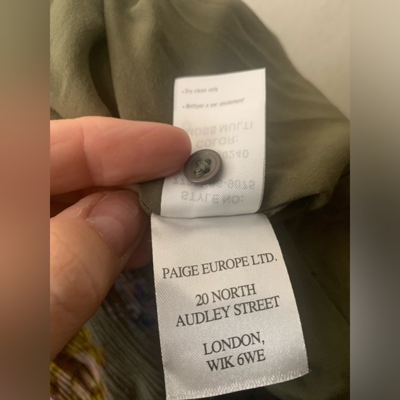 NWOT PAIGE Elynne Floral Long Sleeve Silk Chiffon Dress in Moss Multi Size XL - Picture 13 of 13